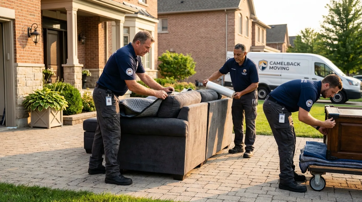 Large estate moving crew wrapping furniture in Mountain Home, ID