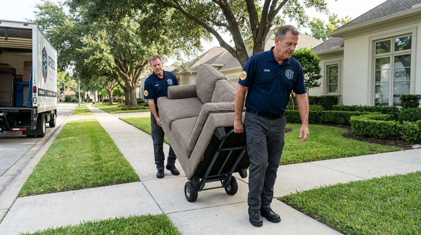 Local residential moving crew loading furniture in Mountain Home, ID